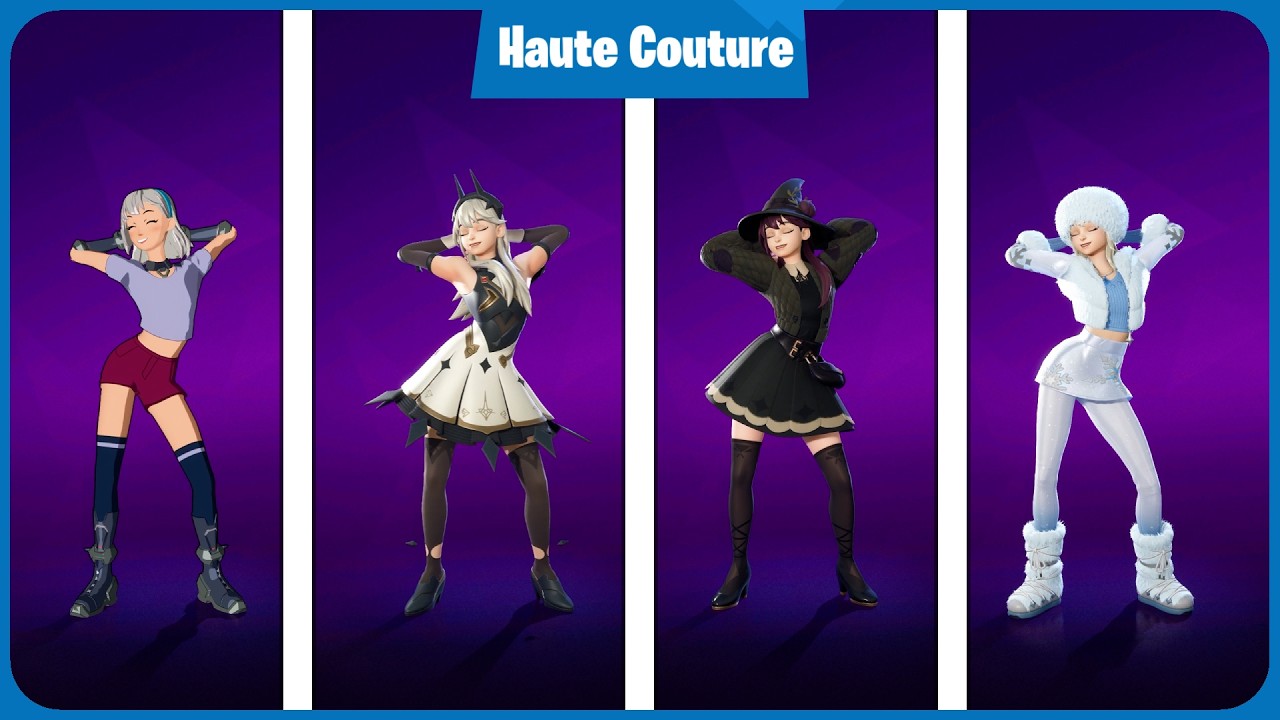 Haute Couture emote with Lexa, Princess Lexa, Lexa Hexbringer, and Alpine Lexa