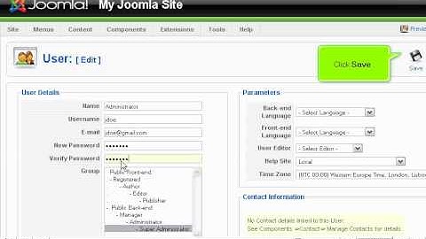 joomla change admin