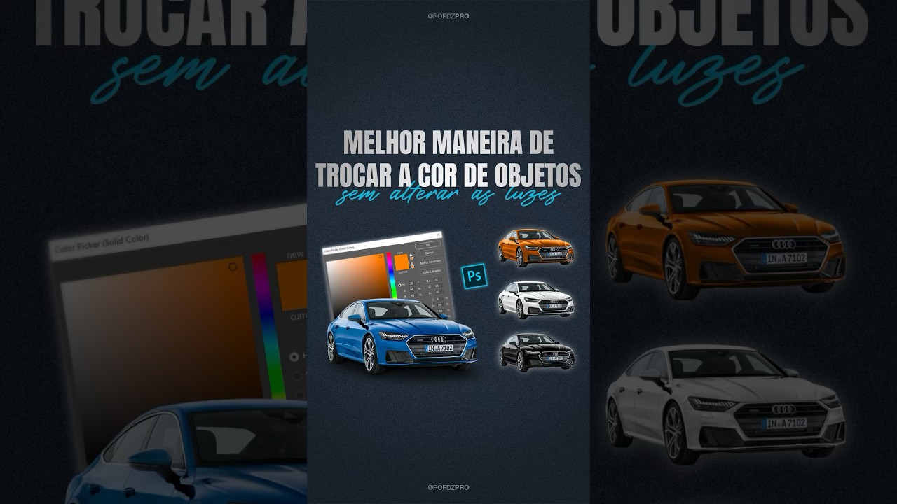 Como alterar a cor de um objeto, sem afetar a iluminação, no Photoshop.