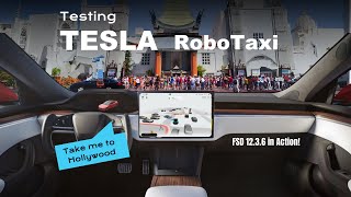 Documenting Wild Ride inside Tesla RoboTaxi in LA | FSD 12.3.6 in Action!