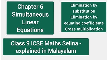 chapter 6-Simultaneous Linear Equations- substitution,equating coefficients,cross multiplication