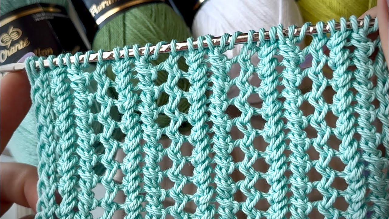 Вяжи 2 ряда: СУПЕР ПРОСТОЙ ШИКАРНЫЙ УЗОР!🌿SUPER EASY KNITTING PATTERN 