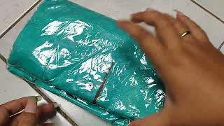 unboxing baju warna tosca