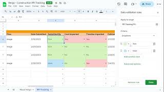 Vergo Construction RFI Tracking Template
