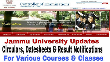 #Jammu_University ||Notification for #Datesheet_Exams_Results & Circulars Of Various Classes,Courses