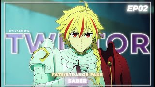Saber 4K Twixtor Clips For Edits Fatestrange Fake Episode 02