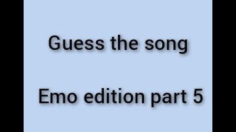 Try to guess the song (emo edition part 5)
