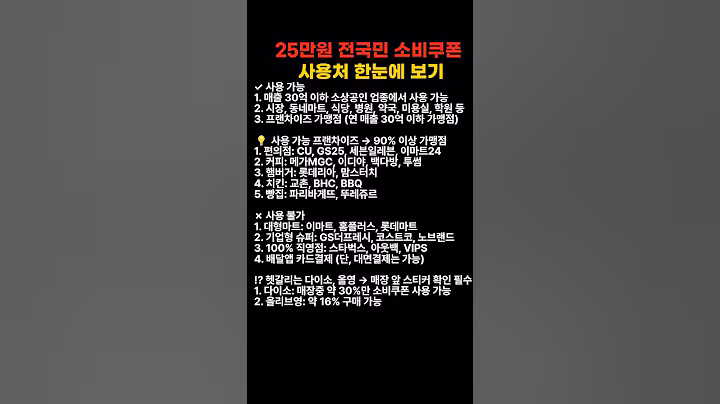25만원 전국민 소비쿠폰 사용처 한눈에 보기 #명언 #공감글귀 #좋은글