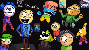 FNF Mods Stream #34 (DIMENSIONAL DEEP END, DUSTTALE, VINYL GIRL, BRICKED UP, AND MORE!)