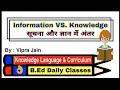 Difference between Information & Knowledge / Knowledge language & curriculum / B.Ed Daily Classes