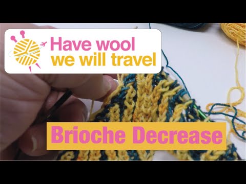 Knitting How To - Brioche Decrease - brRsl dec