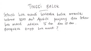 Cara Mencari Tinggi Balok