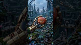 Future Apple 😱🍎 | AI Cyberpunk World ShortsRobot Apple in Future City 🤖🍏 #shorts #cinematicreels