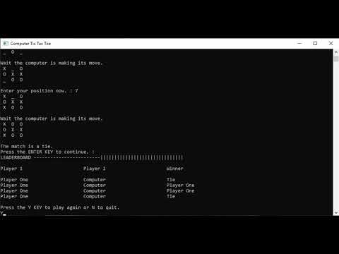 Computer Tic-Tac-Toe 