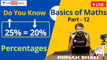 CAT Primer | Basics of Quants | Part 12 | Percentage | Ronak Shah | Unacademy CAT