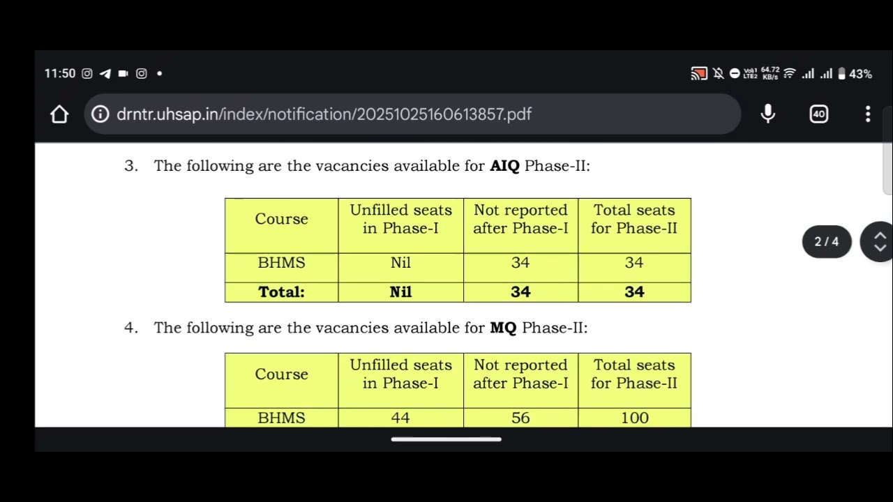 UG ayush course 2025 || seat allotment Web Options Released | 
