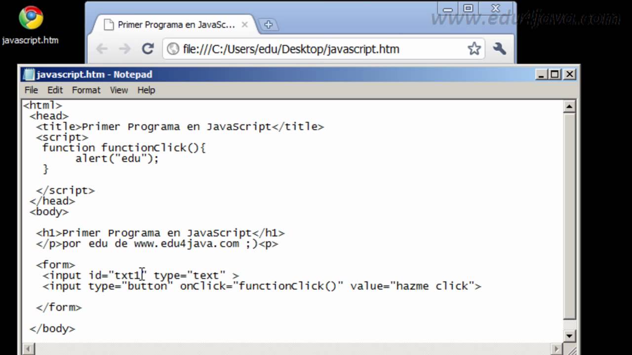Tutorial JavaScript 1 en Español Primer Programa - YouTube