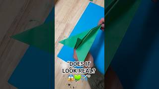 Green Phantom Fighter Jet 💚✈️ Does It Look Real? #fighterjet #paperjet #viralshorts #origamipesawat
