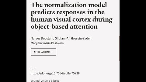 The normalization model predicts responses in the human visual cortex during object-b... | RTCL.TV