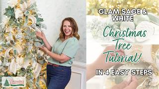 How to Decorate an Elegant Christmas Tree | Sage Green & Pearl Tree Tutorial