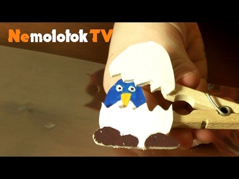 Шаблон «Цыплёнок на прищепке»