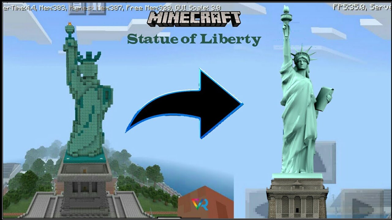 Statue of Liberty 🗽 in Minecraft.