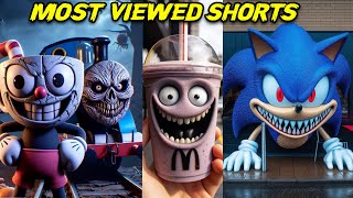 Most Viewed #Shorts in 2023 | Cursed Thomas vs Choo Choo Charles, Grimace Shake, Sonic.EXE + More