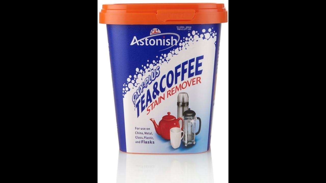 Remove stains with the Astonish OXY PLUS Tea and Coffee stain remover