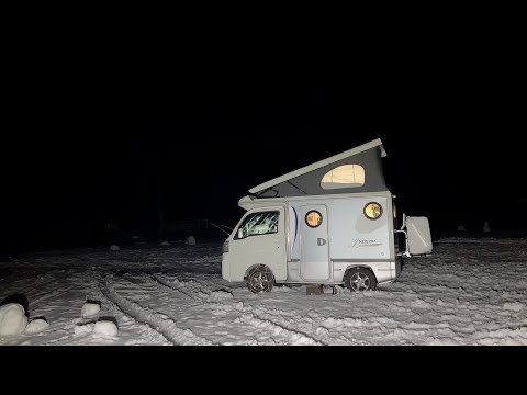 -8.5 ℃ Car Camping in frozen snow [Micro Camper Adventure EPI.1]