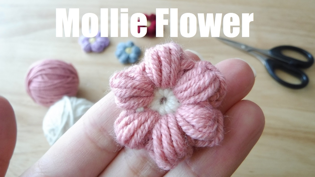 mollie flower かぎ針編みのお花 モリーフラワー（ぷっくりお花）