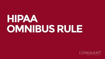 HIPAA Omnibus Rule