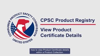 Product Management - View Product Certificate Details