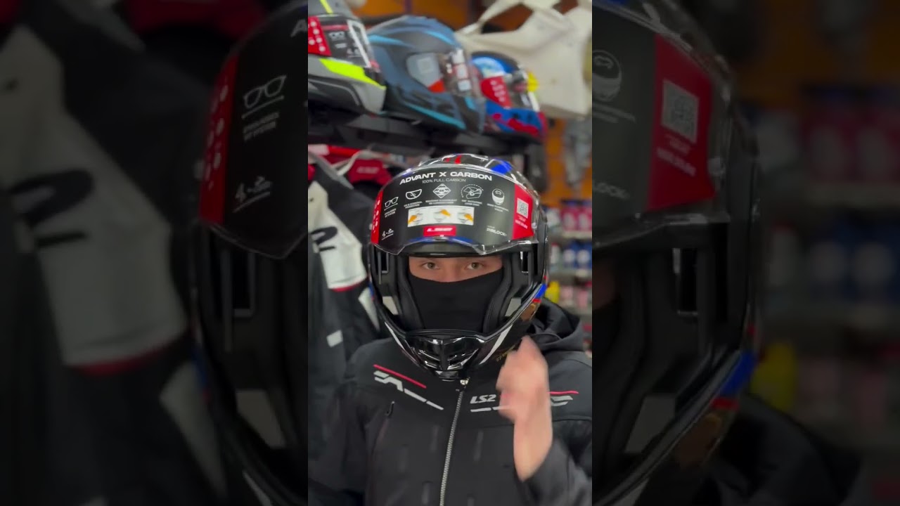 LS2 Advant X Carbon blue black red combo!🔥 
