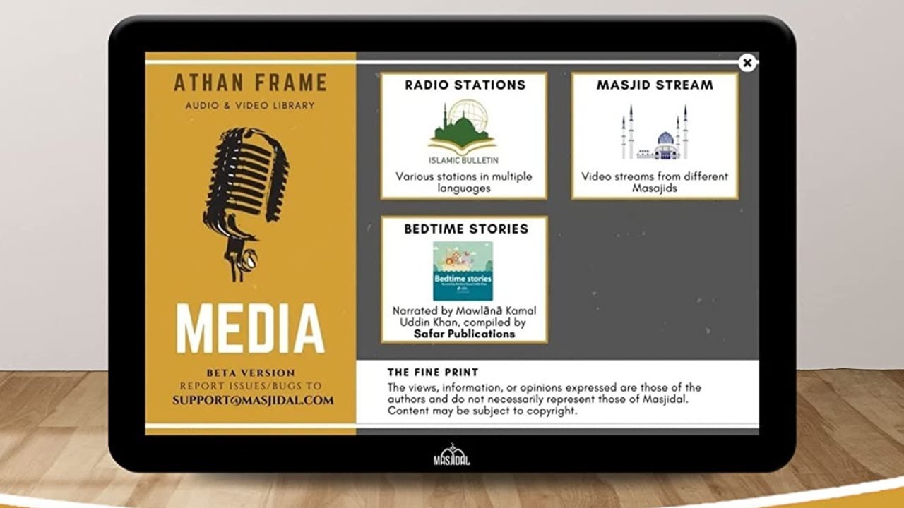 Masjidal 14" Digital Azan Clock with WiFi, Dynamic Touch Screen, Worldwide Prayer Times, Full