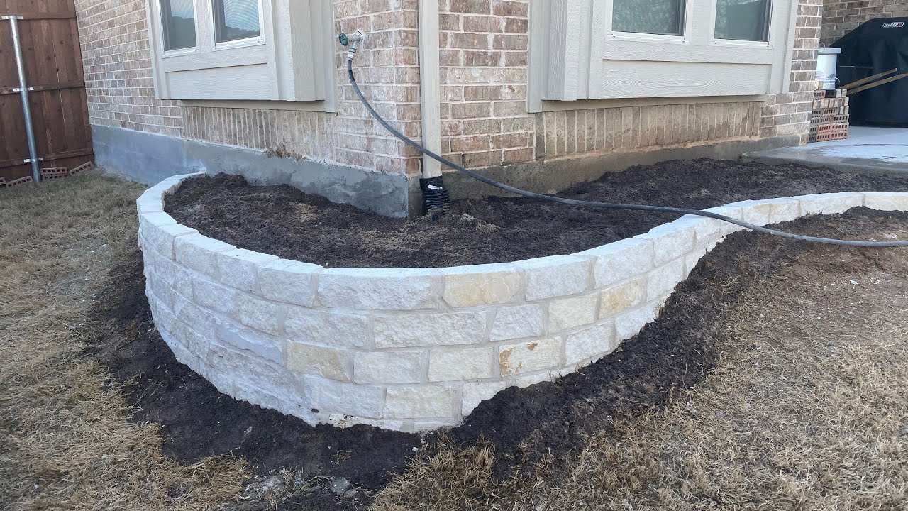 Flower Bed With Austin Stone Drains