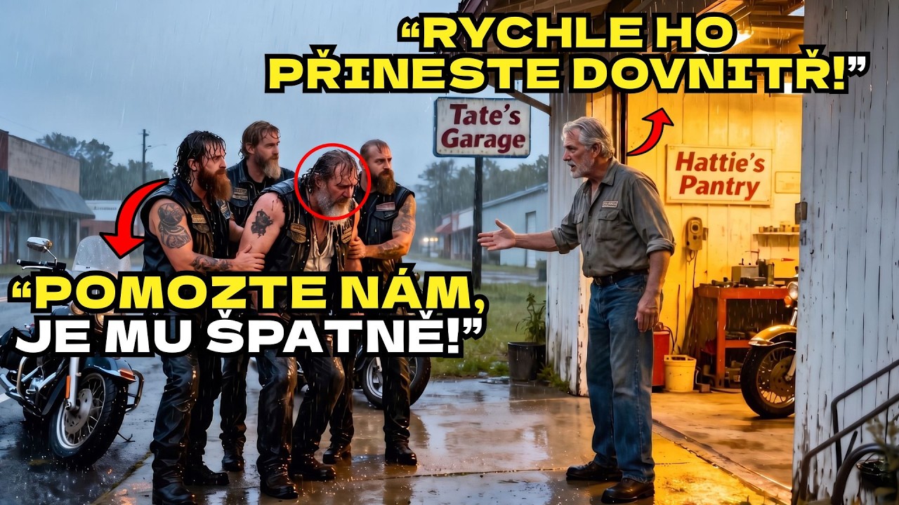 Stál jsem v dílně u účetní knihy, když venku začal bít jeden motor za druhým. Přes děravou střechu nám teklа vodа, v pokladně bylo třiаčtyřicet dolařů a banka nám dala poslední vařování. Přes okno...
