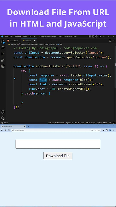 Download Any File From URL in HTML and JavaScript