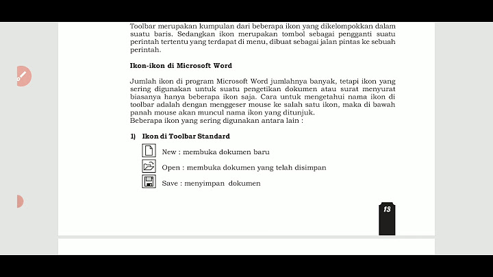 Icon apa saja yang ada di Microsoft Word dan jelaskan?