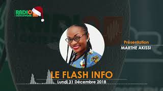 Le Flash Info De 15H00 Du 31 Décembre 2018 - Radio Côte Divoire