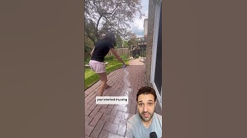 Natural way to remove weeds from your paver patio! #homeownerhack #landscapingmaterials #yardlife