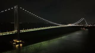 Verrazzano Narrows Bridge by drone at night NYC USA #drone #video