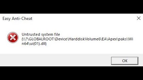 🎮 Untrusted system file ui(01).dll Apex Legends fix Easy Anti-Cheat