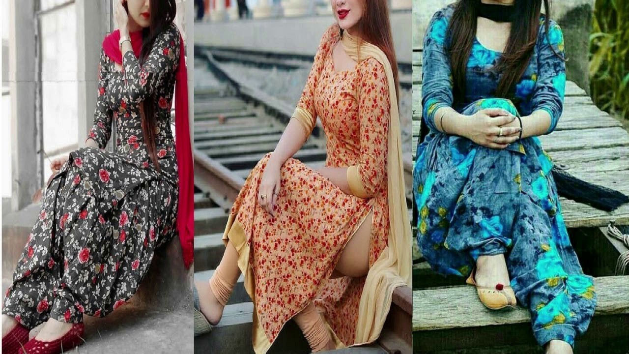 Brown Ladies Printed Punjabi Suit at Best Price in Ahmedabad | Meera Fashion