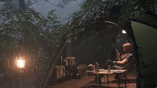 Solo Camping in Heavy rain | Sleep and rest listening to the sound of rain and eat delicious food. by 단뱅이 Camping Film 96,886 views 8 months ago 26 minutes