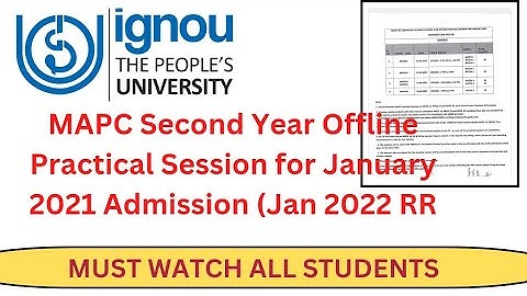 IGNOU Important Updates MAPC Offline Practical Session | IGNOU Cochin RC updates
