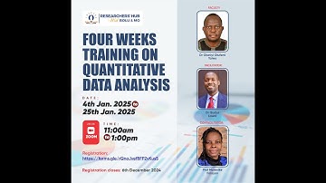 Four weeks training on Quantitative Data Analysis week 2