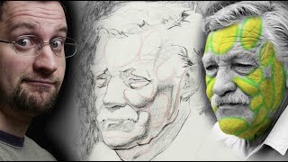 How to Draw the Head with Fat Pads of the Face. Portrait Demo.