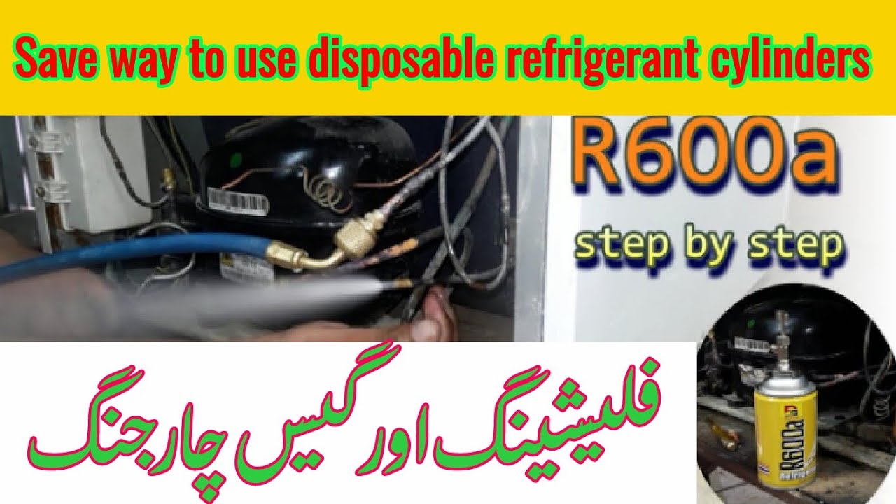 R600a gas charging Complete process step by step. how to use Disposable ...