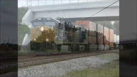 Fast 60MPH CSX Eastbound Intermodal Lead By 2 CSX GEVO