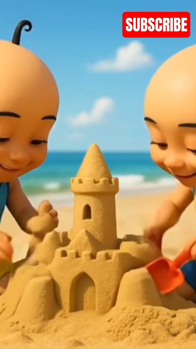 upin dan ipin sedang bermain pasir di pantai!! #upinipin #upinipinseru #trendingshorts